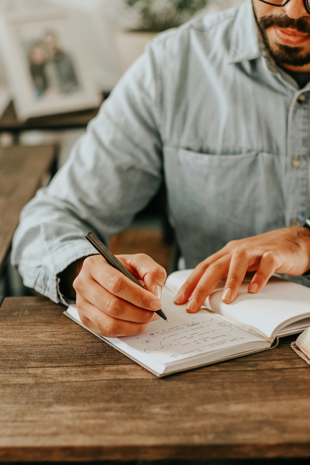 author editing manuscript