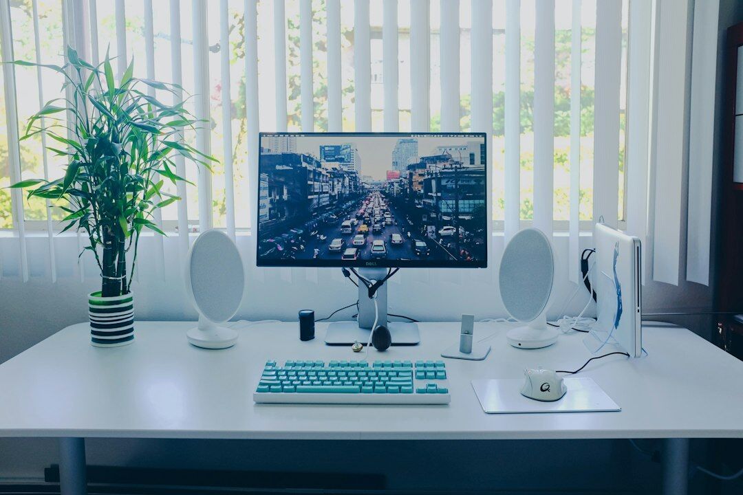 mystery writer desk setup